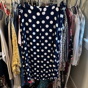 Talbots A-Line Navy/White polkadot skirt